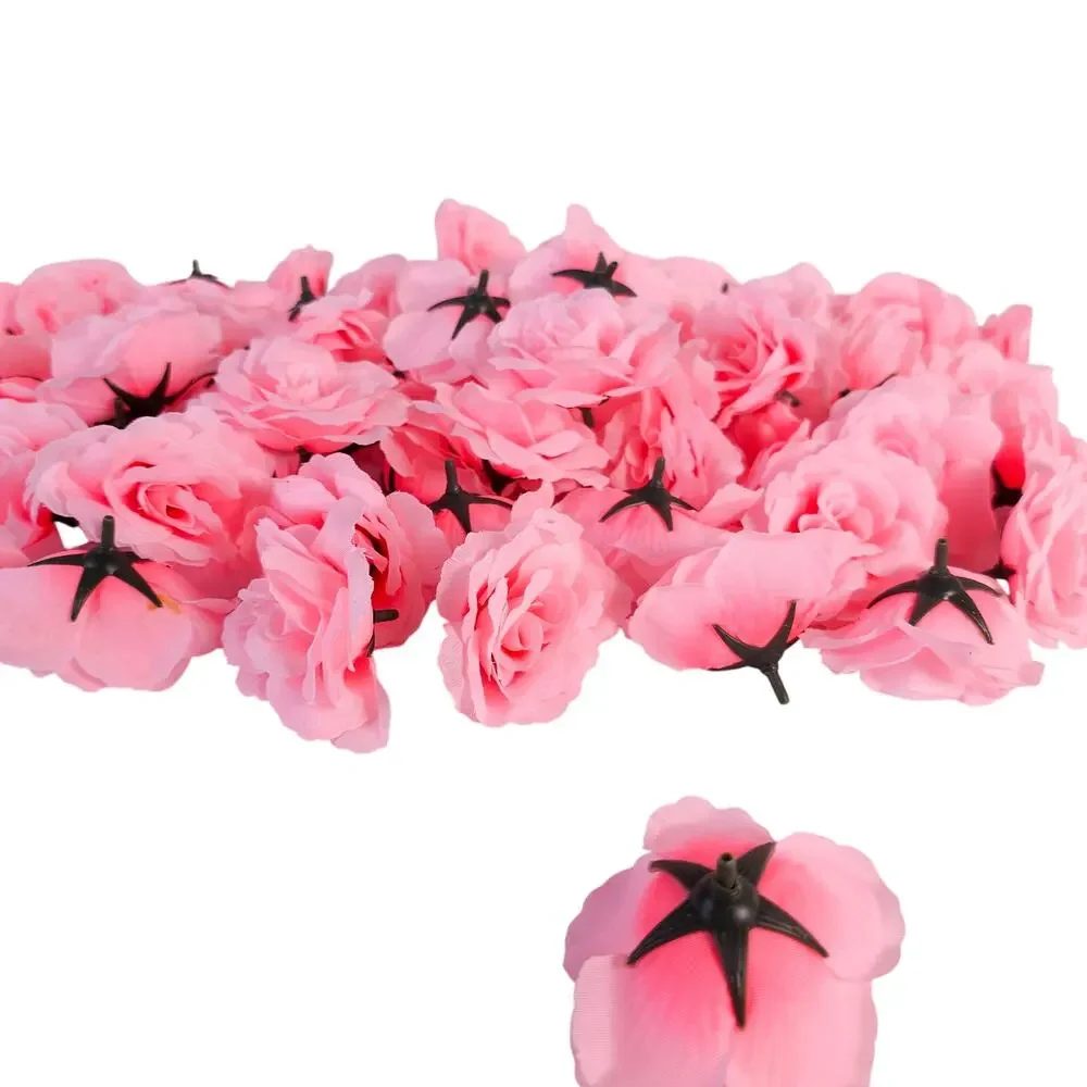 82 Light Pink Silk Rose Heads 2.5in Artificial Flowers Wedding Craft Decor